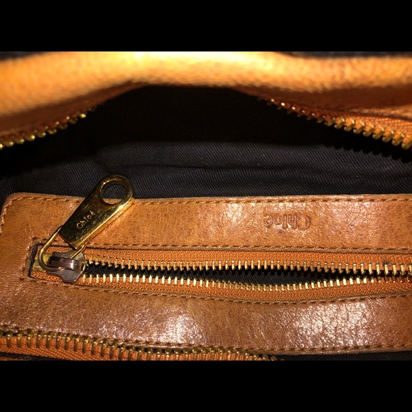 CHLOE Cognac Leather Medium Ethel Satchel Bag - Picture 2 of 4